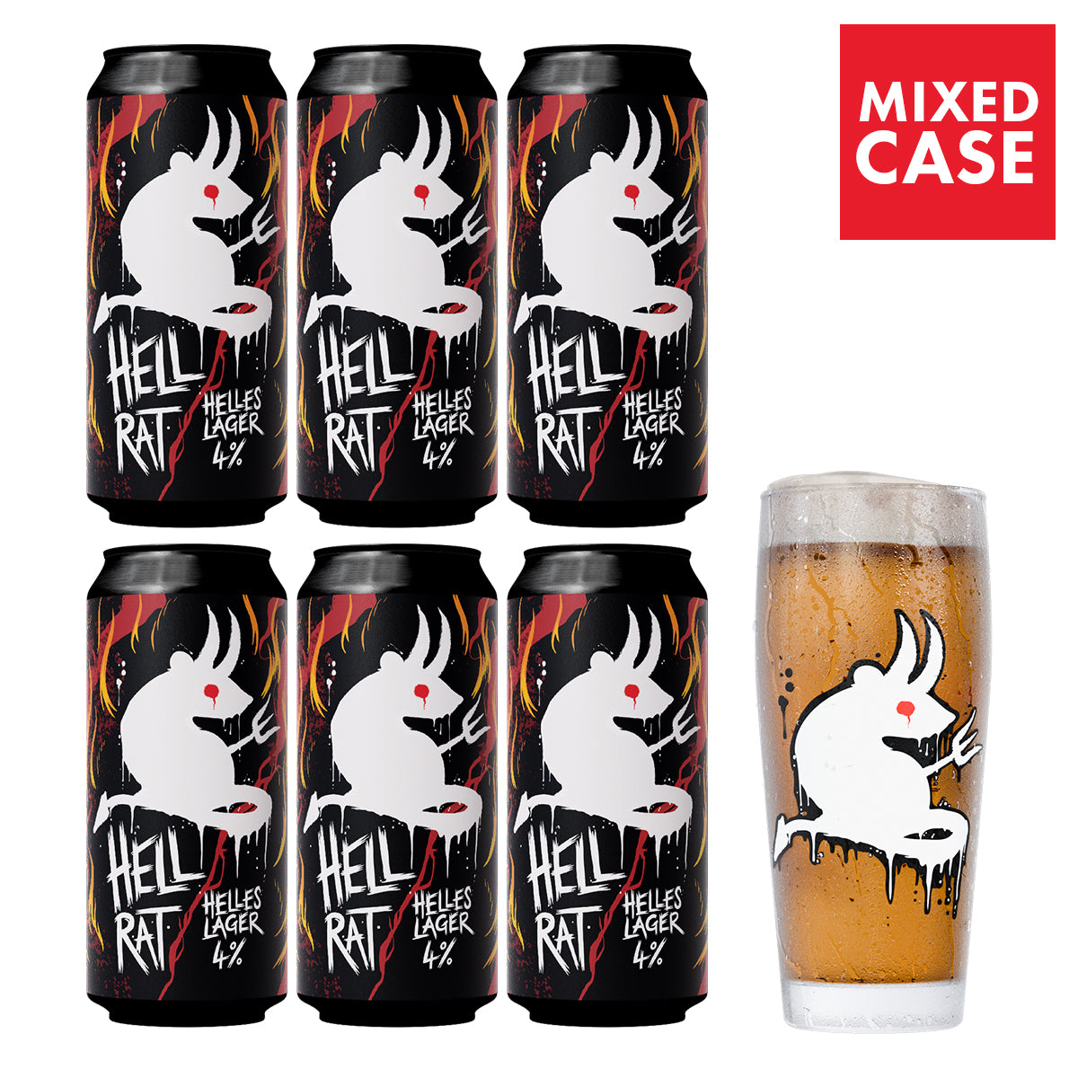 HELL RAT GIFT PACK (6x440ml & Glass)