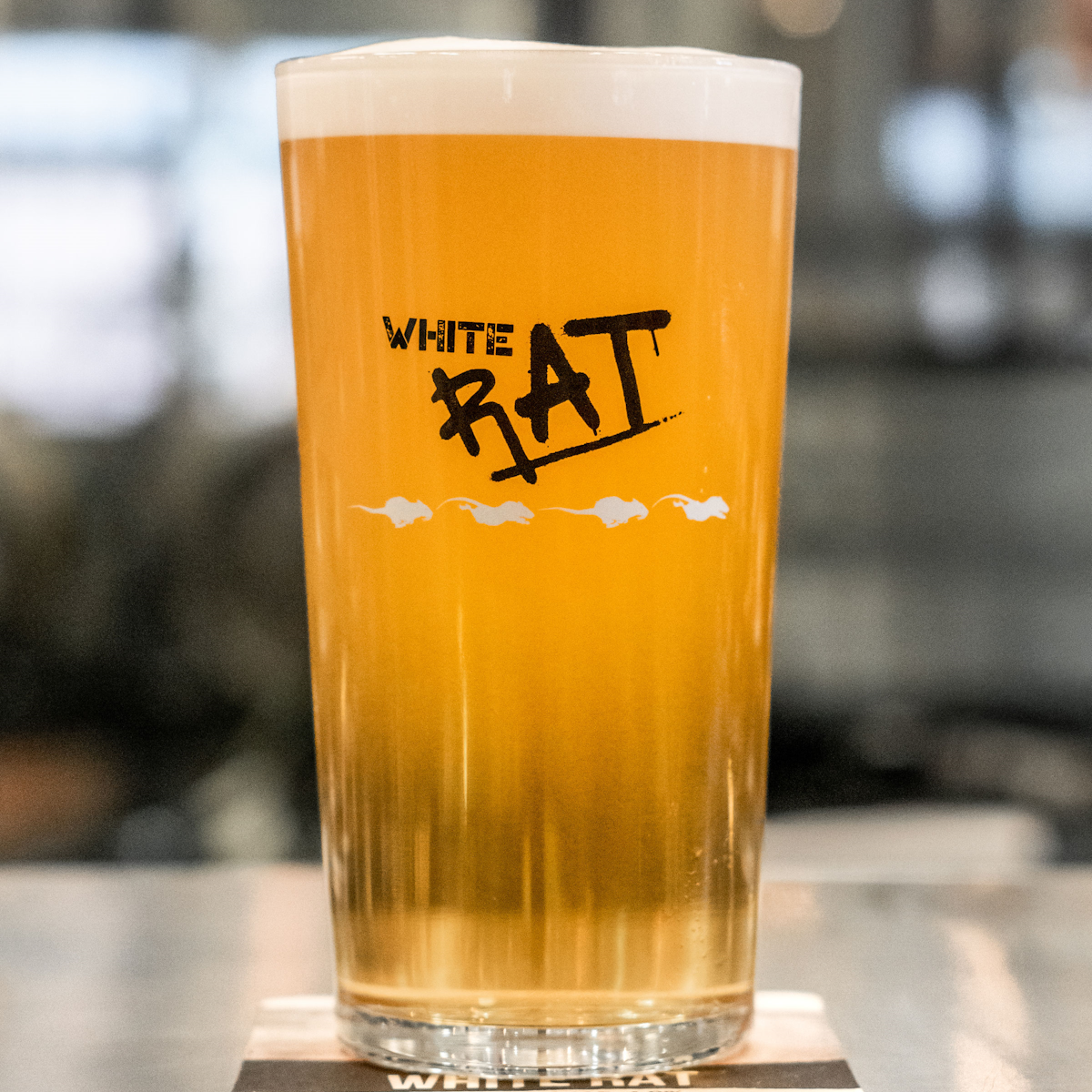 WHITE RAT STRAIGHT PINT GLASS