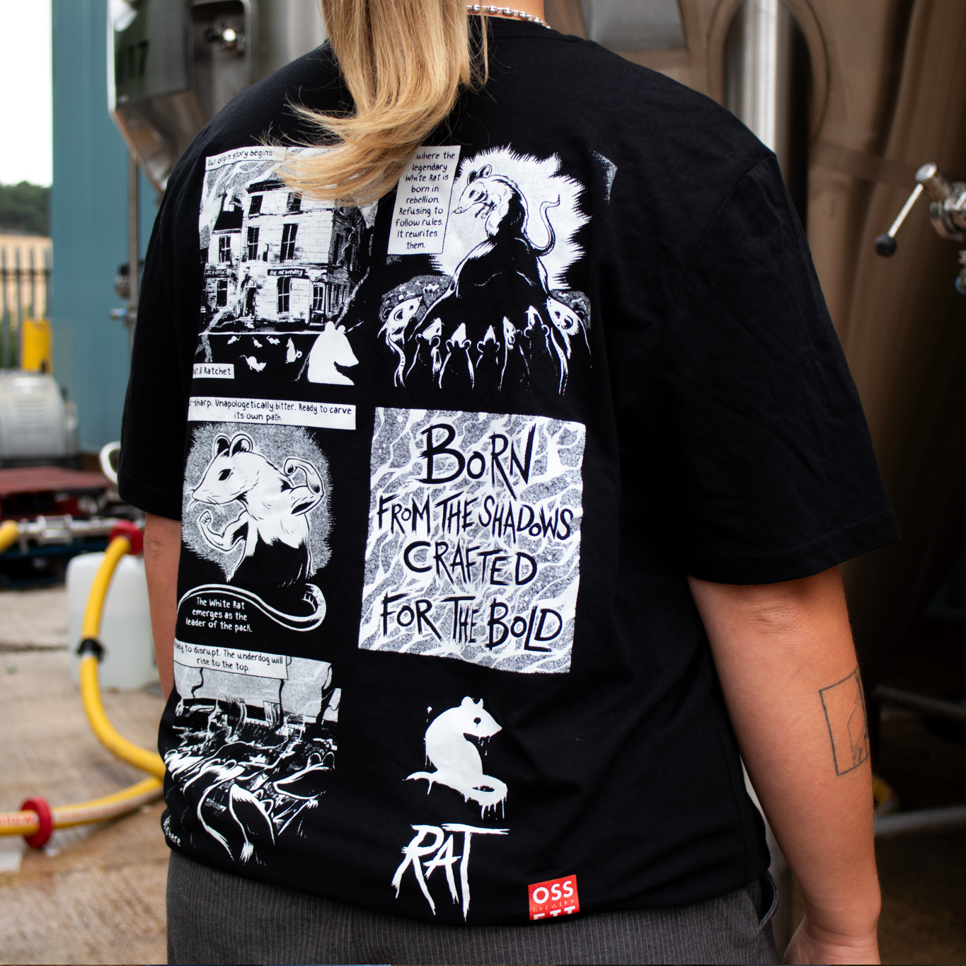 WHITE RAT COMIC STRIP T-SHIRT