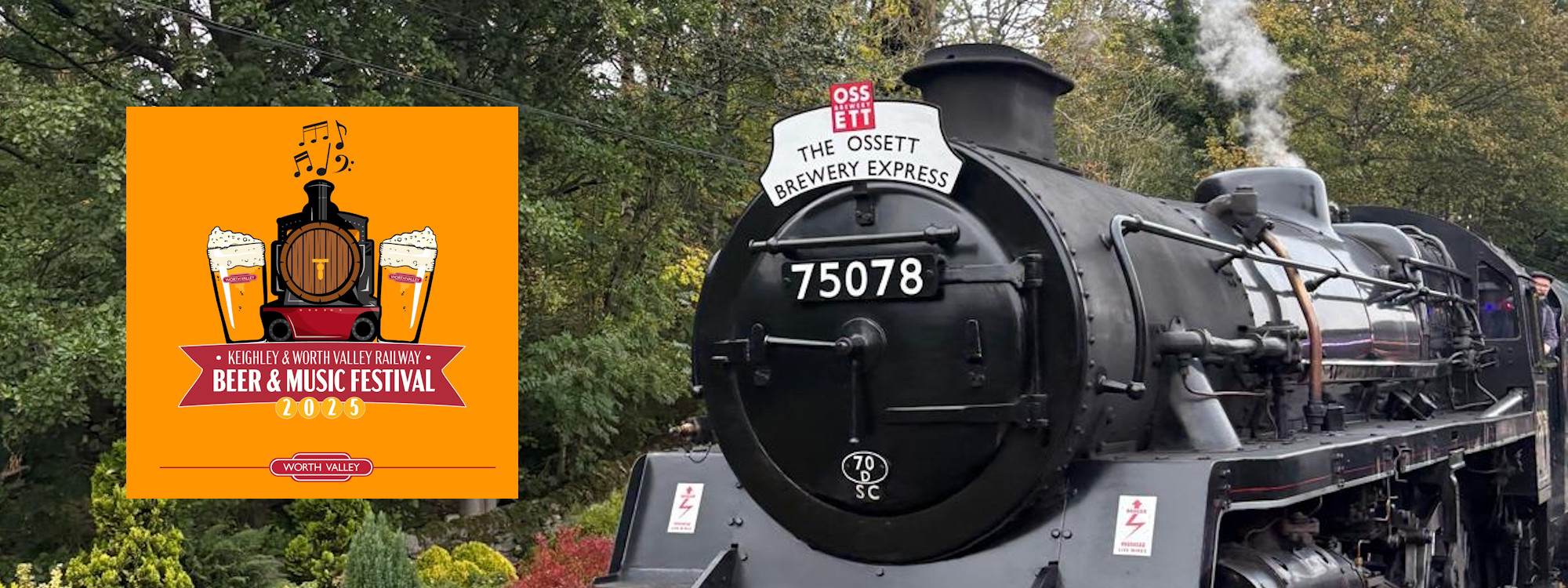 All aboard The Ossett Brewery Express at the Keighley and Worth Valley Beer & Music Festival 2025
