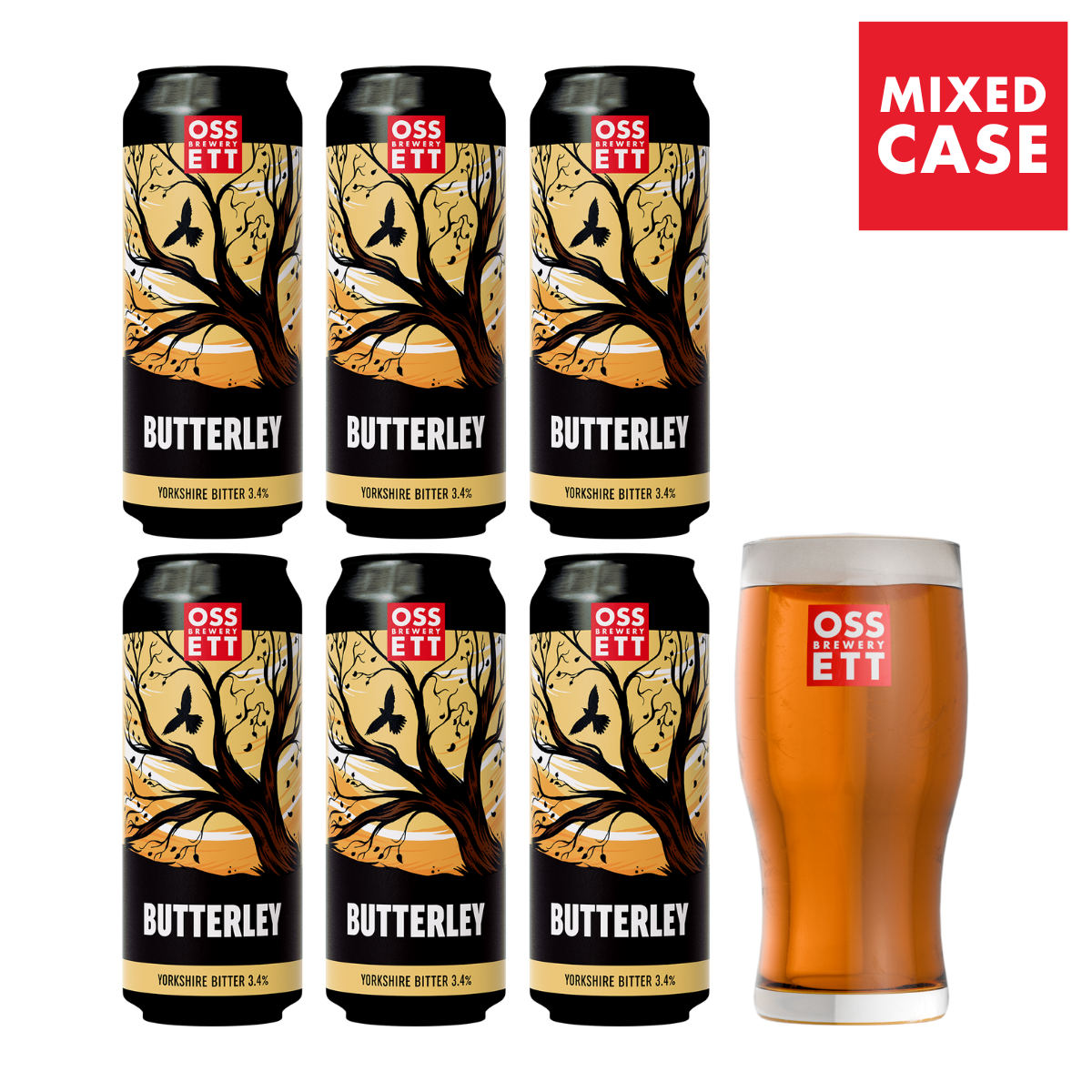 BUTTERLEY GIFT PACK (6x500ml & Glass)