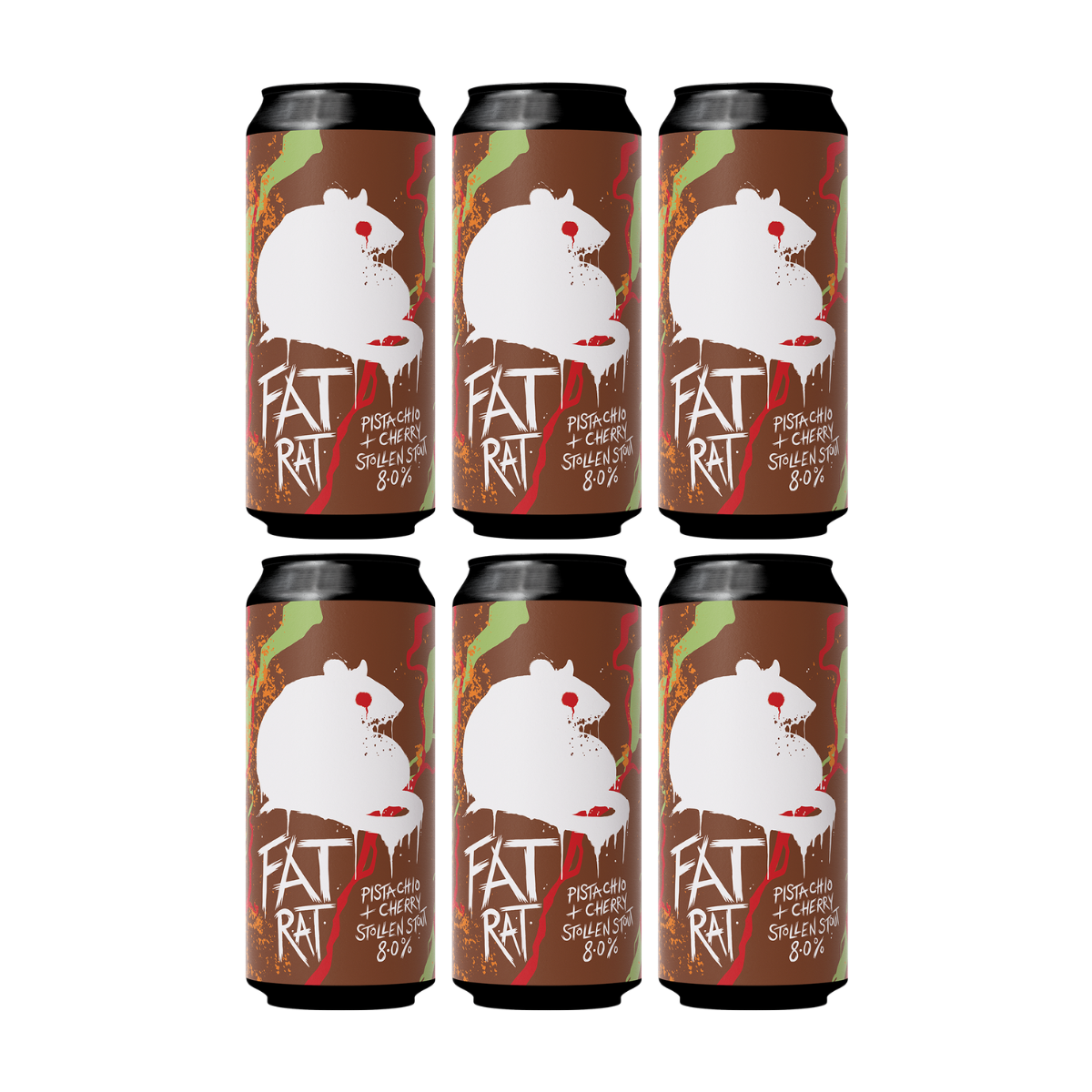FAT RAT 8.0% Pistachio & Cherry Stollen Stout (6PK) – Ossett Brewery