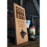 OSSETT WOODEN WALL-MOUNTED BOTTLE OPENER