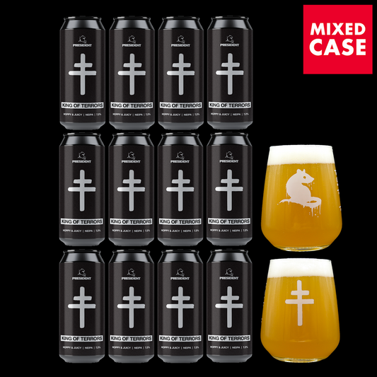 KING OF TERRORS BUNDLE (12x440ml & 2x Glasses)