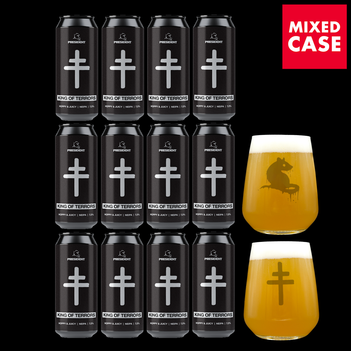 KING OF TERRORS BUNDLE (12x440ml & 2x Glasses)