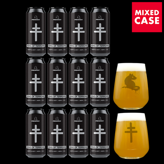 KING OF TERRORS BUNDLE (12x440ml & 2x Glasses)