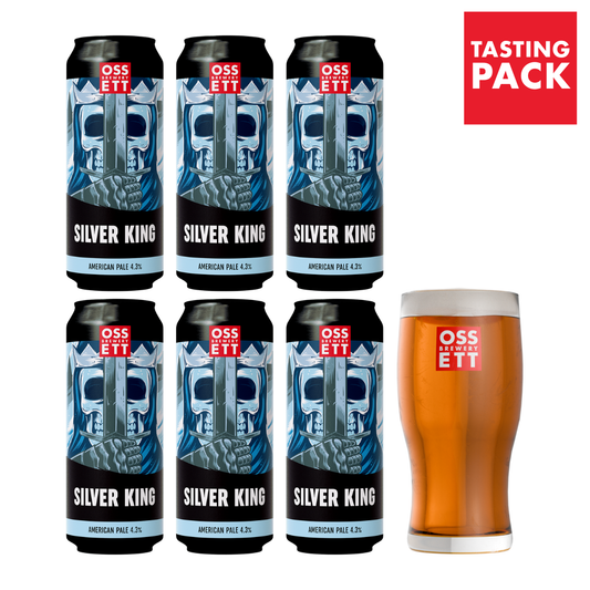 SILVER KING GIFT PACK (6x500ml & Glass)