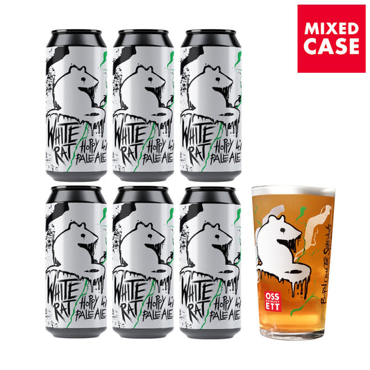 WHITE RAT GIFT PACK (6x440ml & Glass)