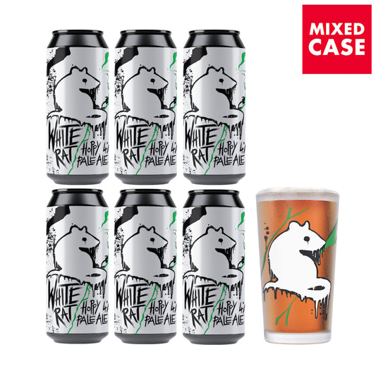 WHITE RAT GIFT PACK (6x440ml & Glass)