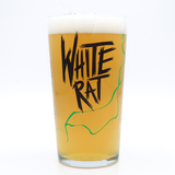 WHITE RAT PINT GLASS